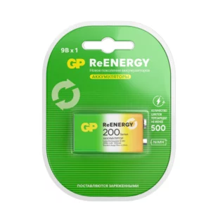 Аккумулятор / GP 4891199232725 / Перезаряжаемые аккумуляторы GP ReEnergy 20R8H 9V Крона, ескость 200 мАч - 1 шт. в блистере