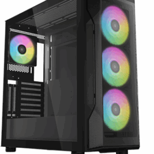 Корпус ПК без блока питания / SAMA S40 Black S40-BKAPA4X1-GL / Корпус ПК без блока питания/ Case SAMA S40 Black, Midi-Tower, TG, 4x120mm ARGB, 2xUSB 3.0 + 1xUSB 3.1 Type-C, ATX, mATX, mITX Black