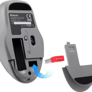 Мышь Defender Feam MM-296 бирюзовый оптическая 1600dpi silent беспров. USB 3but (52294)