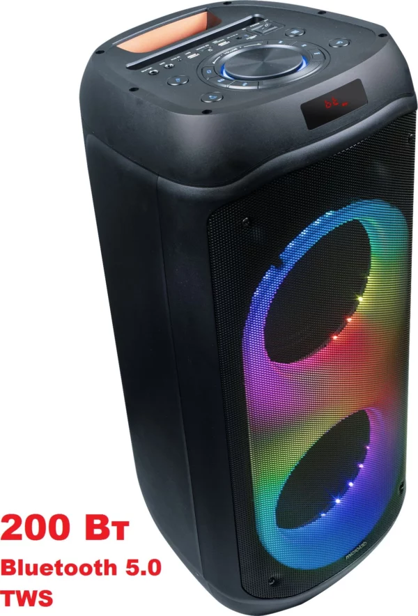Колонка порт. Microlab PT802 черный 200W 1.0 BT/3.5Jack/USB 4400mAh (без.бат)