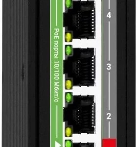Коммутатор Digma DSP404F-1F-200 (L2) 5x100Мбит/с 4PoE 4PoE+ 1PoE++ 200W неуправляемый