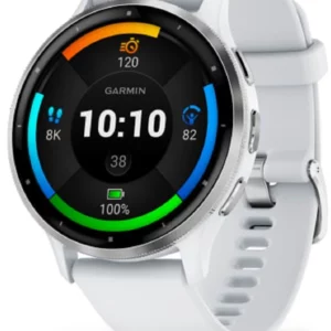 Смарт-часы Garmin Venu 3 35.4мм 1.4" AMOLED корп.серый/серебристый рем.белый (010-02784-00)