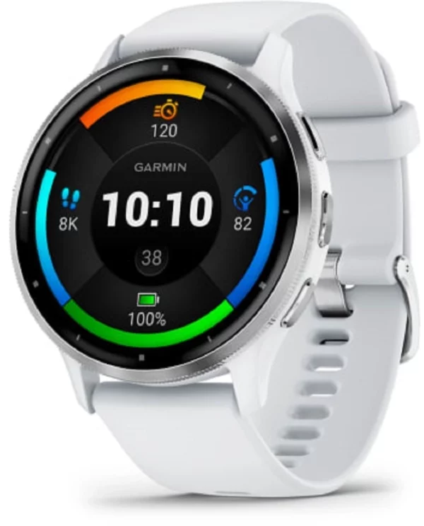 Смарт-часы Garmin Venu 3 35.4мм 1.4" AMOLED корп.серый/серебристый рем.белый (010-02784-00)