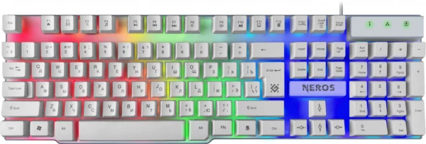 Клавиатура Defender Neros GK-147 белый USB Multimedia for gamer для ноутбука LED (45147)