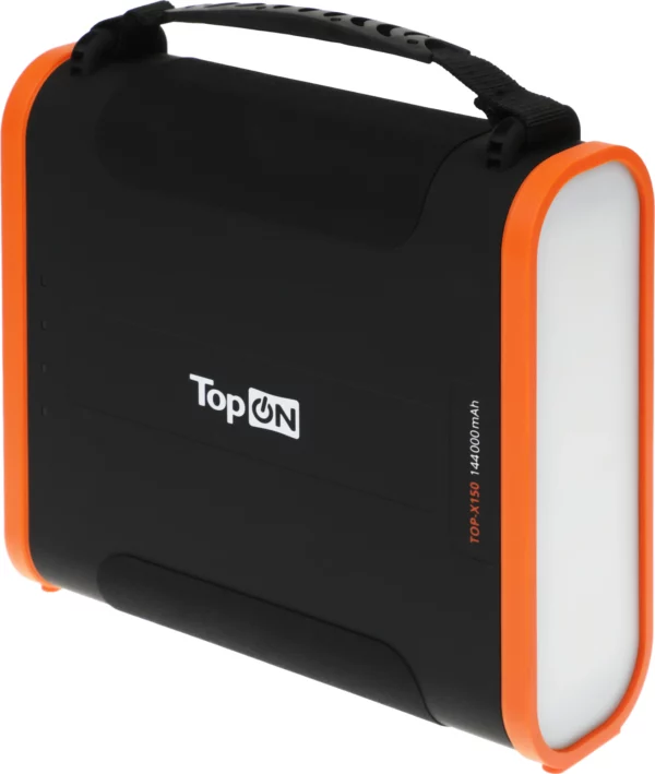 Электростанция портативная TopON TOP-X150 148000mAh 5A QC3.0/PD3.0 4xUSB солн.бат. черный/оранжевый (103764)