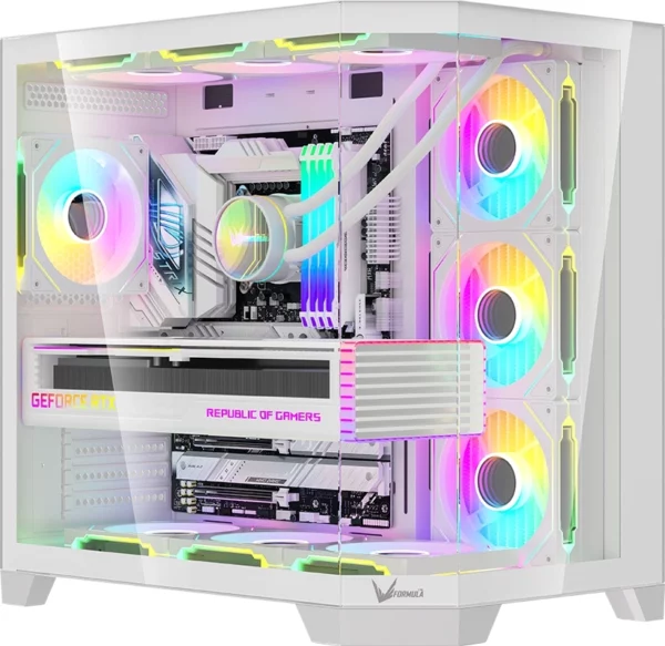 Корпус Formula Crystal Z6 Floe белый без БП ATX 4x120mm 2xUSB3.0 audio bott PSU