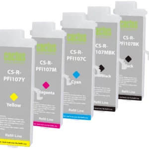 Картридж перезаправляемый струйный Cactus CS-R-PFI107SET набор 5шт.упак. для Canon imageProGRAF iPF670/680/685/770/780/785 без чипа