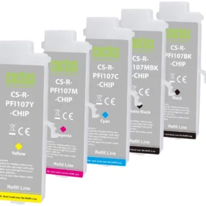 Картридж перезаправляемый струйный Cactus CS-R-PFI107SET-CHIP набор 5шт.упак. для Canon imageProGRAF iPF670/680/685/770/780/785 с чипом
