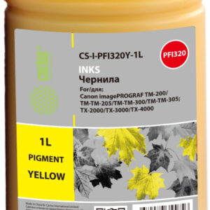 Чернила Cactus CS-I-PFI320Y-1L PFI-320/120 желтый1000мл для Canon imagePROGRAF TM-200/TM-205/TM-300/TM-30