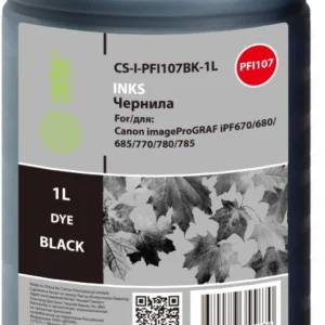 Чернила Cactus CS-I-PFI107BK-1L PFI-107 черный1000мл для Canon imageProGRAF iPF670/680/685/770/780/785