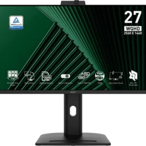 Монитор MSI 27" Pro MP275QPDG черный IPS LED 16:9 HDMI M/M Cam матовая HAS Piv 1300:1 250cd 178гр/178гр 2560x1440 100Hz DP Quad HD 2K (1440p) USB 6.26кг