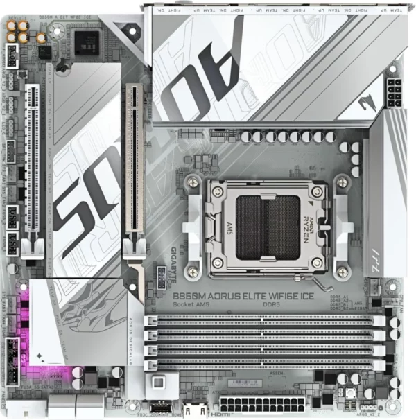 Материнская плата Gigabyte B850M AORUS ELITE WIFI6E SocketAM5 AMD B850 mATX AC`97 8ch(7.1) 2.5Gg RAID+DP