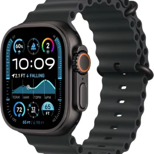 Смарт-часы Apple Watch Ultra 2 2024 A2986 49мм OLED корп.черный титан Ocean band рем.синий разм.брасл.:130-200мм (MYTC3LW/A)
