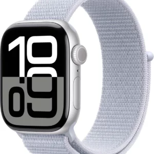 Смарт-часы Apple Watch Series 10 A2997 42мм OLED корп.серебристый Sport Loop рем.голубой разм.брасл.:O/S (MWWD3LW/A)