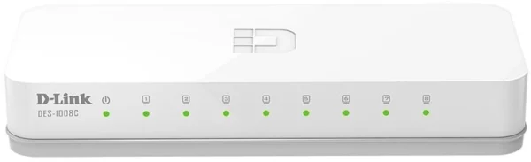 Коммутатор / D-Link DES-1008C/F6/E / Коммутатор/ DES-1008C Коммутатор, 8x100Base-TX, корпус пластик