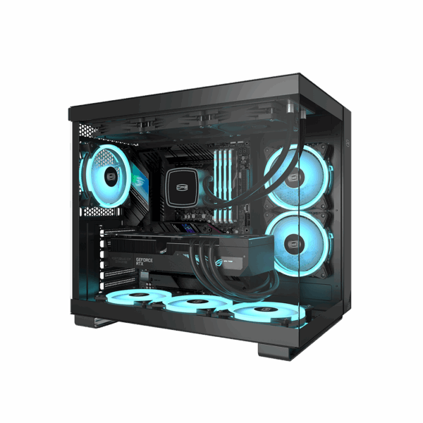 Корпус без блока питания / PcCooler C3T500 ARGB BK / Корпус без блока питания/ Case PCCooler C3T500 ARGB BK, Midi-Tower, TG, 6x120mm ARGB, 1xUSB-C 3.1 + 2xUSB-A 3.0, ATX, mATX, mITX Black