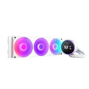 Система жидкостного охлаждения для ПК / NZXT Kraken Elite 420 RGB RL-KR42E-W2 / Система жидкостного охлаждения для ПК/ Water Cooling System NZXT Kraken Elite 420 RGB (350W, 420mm, LED temp., White/ Fans 3x140mm, 98.61CFM, 34.5dBA, 2000RPM/ Pump height 65mm, 2800RPM, Rad thickness 27mm/ S 1851, 1700, 1200, 115X, AM5, AM4)