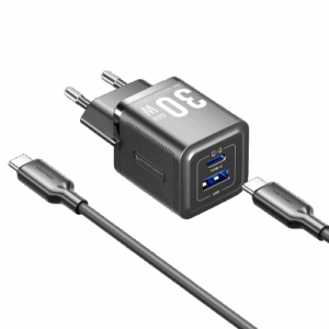 Набор для зарядки Vention з/у GaN 30W 2 порта USB (C + A) и кабель USB-C 3А Чёрный, шт. / Vention TZ-FEQB0-EU-01 / Набор для зарядки Vention з/у GaN 30W 2 порта USB (C + A) и кабель USB-C 3А Чёрный, шт.