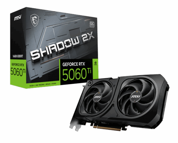 Видеокарта / MSI GeForce RTX 5060 Ti 16G SHADOW 2X OC PLUS / Видеокарта/ GeForce RTX 5060 Ti 16G SHADOW 2X OC PLUS