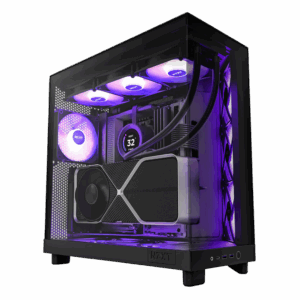 Корпус без блока питания / NZXT H6 Flow RGB CC-H61FB-R1 / Корпус без блока питания/ Case NZXT H6 Flow RGB (2023), Midi-Tower, TG, 3x120mm RGB, 2xUSB-A 3.2 + 1xUSB-C 3.2, ATX, mATX, mITX Black