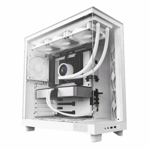 Корпус без блока питания / NZXT H6 Flow CC-H61FW-01 / Корпус без блока питания/ Case NZXT H6 Flow, Midi-Tower, TG, 3x120mm, 2xUSB-A 3.2 + 1xUSB-C 3.2, ATX, mATX, mITX White