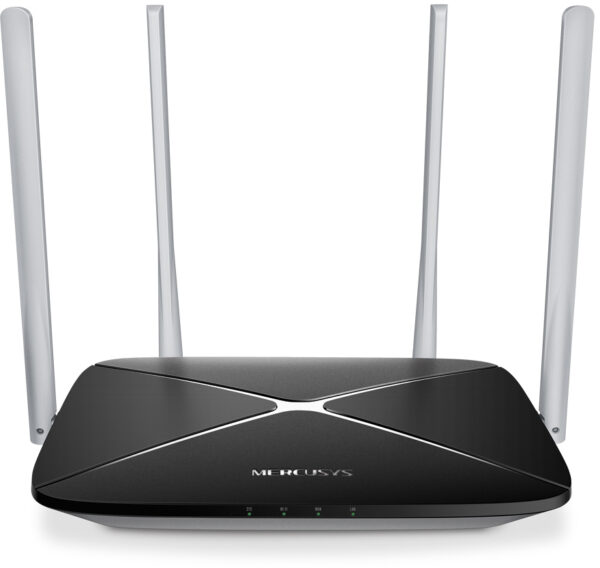 Маршрутизатор / Mercusys AC12 V2 / Маршрутизатор/ AC1200 dual Band Wi-Fi router, 1 WAN 10/100 Mbps + 3 LAN 10/100 Mbps, 4 fixed antennas