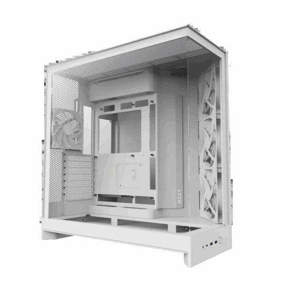 Корпус без блока питания / NZXT H9 Flow CM-H92FW-01 / Корпус без блока питания/ Case NZXT H9 Flow (2025), Midi-Tower, TG, 3x140mm + 1x120mm, 2xUSB-A 3.2 + 1xUSB-C 3.2, E-ATX, ATX, mATX, mITX White