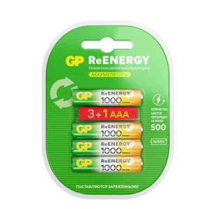 Аккумулятор / GP 4891199232428 / Перезаряжаемые аккумуляторы GP ReEnergy 100AAAHC AAA, емкость 930 мАч - 4 шт. в промо-упаковке 3+1