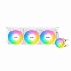 Водяное охлаждение для процессора / SAMA L60 White L60-WHWAYXO3-G / Водяное охлаждение для процессора/ Water Cooling System SAMA L60 White (360mm, White, ARGB/ Fans 3x120mm, 82.79CFM, 29dBA, 2000RPM/ Pump height 52mm, 29dBA, 2500RPM, Rad thickness 27mm/ S 1851, 1700, 1200, 20XX, 115X, AM5, AM4)
