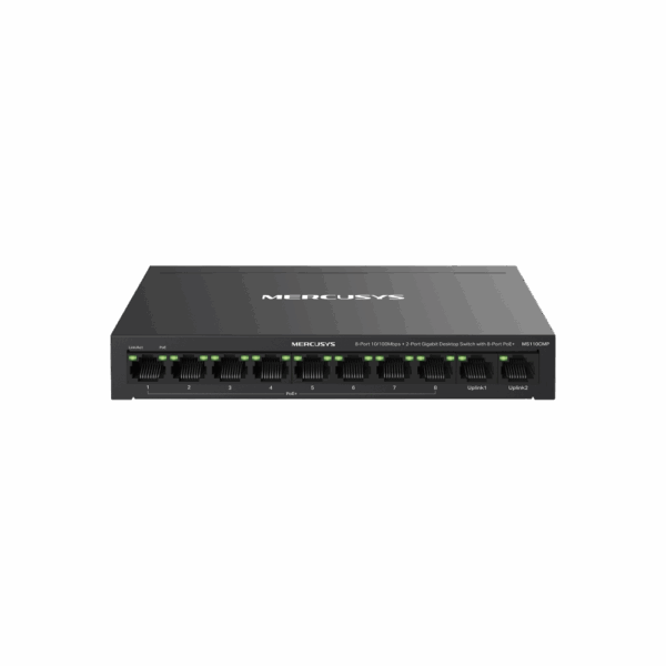 Коммутатор / Mercusys MS110CMP / Коммутатор/ 8-Port 10/100Mbps + 2-Port Gigabit Desktop Switch with 8-Port PoE+