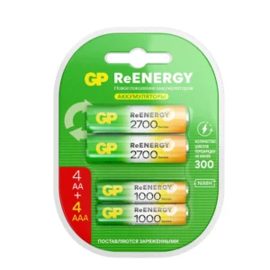 Аккумулятор / GP 4891199232275 / Перезаряжаемые аккумуляторы GP ReEnergy 270AAHC АА+100AAAHC AAA, емкости 2650 и 930 мАч - 8 шт. в промо-упаковке 4+4