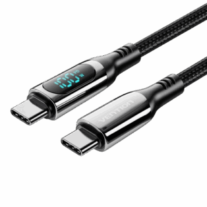 Кабель Vention USB 2.0 CM/CM с LED дисплеем - 1.2м. Чёрный 5А PD100W, шт. / Vention TAYBAV / Кабель Vention USB 2.0 CM/CM с LED дисплеем - 1.2м. Чёрный 5А PD100W, шт.