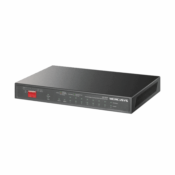 Коммутатор / Mercusys MS110GMP / Коммутатор/ 10-Port Gigabit Desktop Switch with 8-Port PoE+