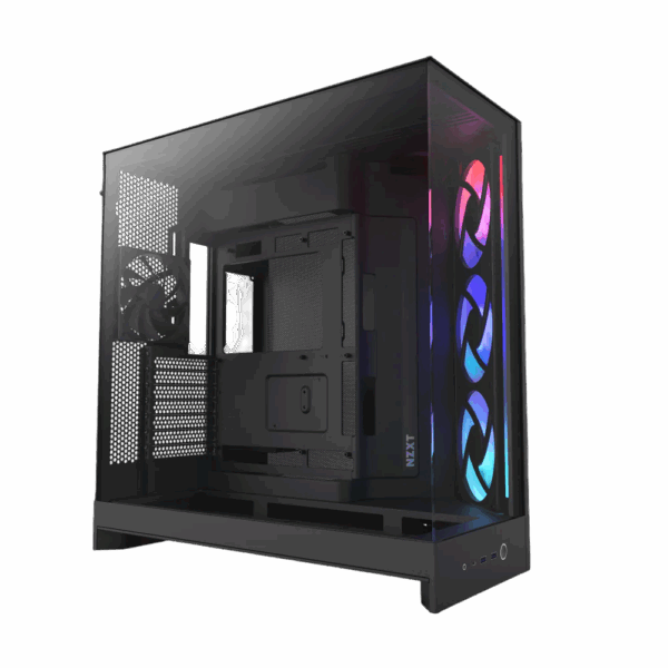 Корпус без блока питания / NZXT H9 Flow RGB CM-H92FB-R1 / Корпус без блока питания/ Case NZXT H9 Flow RGB (2025), Midi-Tower, TG, 3x140mm RGB + 1x120mm, 2xUSB-A 3.2 + 1xUSB-C 3.2, E-ATX, ATX, mATX, mITX Black