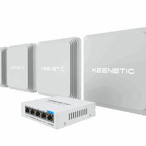 Маршрутизатор / Keenetic Orbiter Pro 4-Pack KN-KIT-012 / Маршрутизатор/ Набор Keenetic Orbiter Pro 4-Pack Гигабитный интернет-центр с Mesh Wi-Fi 5 AC1300, 2-портовым Smart-коммутатором, переключателем режима роутер/ретранслятор и питанием Power over Ethernet (БП не входят в комплект) и Keenetic PoE+ Switch 5 (KN-KIT-012)