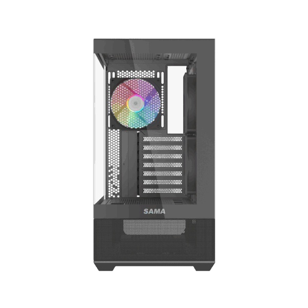 Корпус ПК без блока питания / SAMA V40 Black / Корпус ПК без блока питания/ Case SAMA V40 Black, Midi-Tower, TG, 6x120mm ARGB, 2xUSB 3.0 + 1xUSB 3.1 Type-C, ATX, mATX, mITX Black