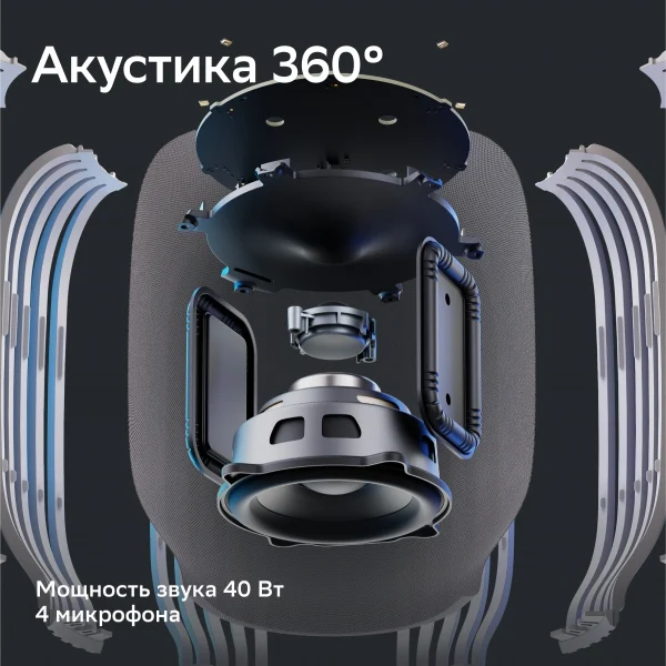 Умная колонка Sber Boom SBDV-00090 Салют белый 40W 1.0 BT/Wi-Fi (SBDV-00090C)