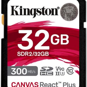 Флеш карта SDHC 32GB Kingston SDR2/32GB Canvas React Plus + adapter
