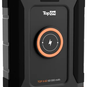 Электростанция портативная TopON TOP-X60 60000mAh 10A QC3.0/PD 3xUSB беспров.зар. черный/оранжевый (103765)