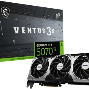 Видеокарта MSI PCI-E 5.0 RTX 5070TI 16G VENTUS 3X OC NVIDIA GeForce RTX 5070TI 16Gb 256bit GDDR7 2482/28000 HDMIx1 DPx3 HDCP Ret