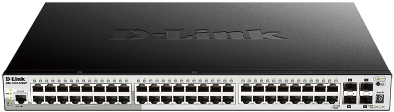 Коммутатор D-Link DGS-1510-52XMP DGS-1510-52XMP/A2A (L2+) 48x1Гбит/с 4SFP+ 48PoE 370W управляемый