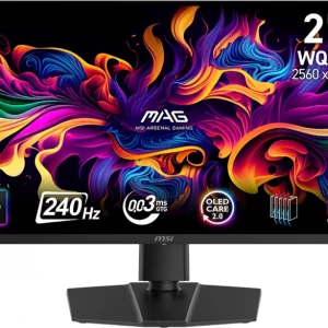 Монитор MSI 26.5" Mag 271QP QD-OLED X24 черный QD OLED LED 0.03ms 16:9 HDMI M/M матовая HAS Piv 1500000:1 250cd 178гр/178гр 2650x1440 240Hz DP Quad HD 2K (1440p) 8кг