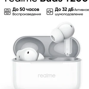 Гарнитура внутриканальные Realme Buds T200 белый беспроводные bluetooth в ушной раковине (6941764462076)