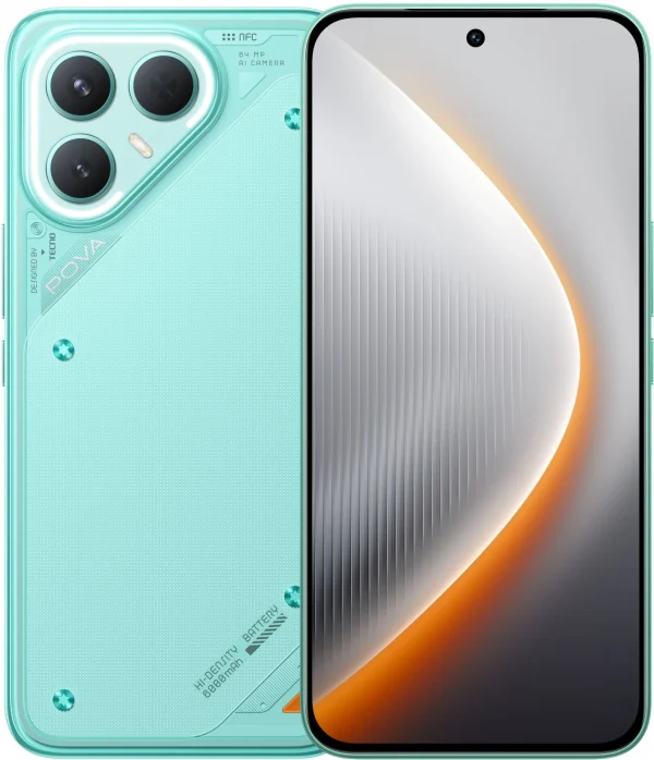 Смартфон Tecno POVA 7 Pro 5G 256Gb 8Gb зеленый моноблок 3G 4G 6.8" 1080x2460 Android 14 50Mpix 802.11 a/b/g/n/ac NFC GPS GSM900/1800 Protect