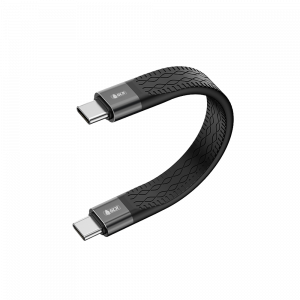 Кабель / GreenConnect GCR-57140 / GCR PRO Кабель USB4 Type-C плоский, 0.2m, 40Gbps, 240W, 8K60Hz, M/M, черный, GCR-57140