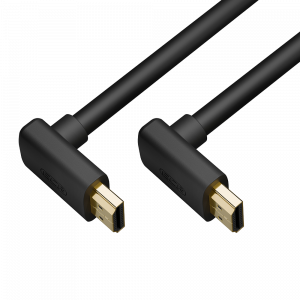 Кабель / GreenConnect GCR-56563 / GCR Кабель 5.0m HDMI 2.1, черный, M верхний угол/M верхний угол, UHD 8K 60Hz/4K120Hz, HDR 444, 3D, 48 Гбит/с, 3Х экран с армированием, GCR-56563