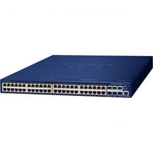 коммутатор / PLANET SGS-6310-48P6XR / коммутатор/ PLANET Layer 3 48-Port 10/100/1000T 802.3at PoE + 6-Port 10G SFP+ Stackable Managed Switch (AC 370W, AC+DC 740W PoE budget, Hardware stacking up to 8 units, hardware-based Layer 3 IPv4/IPv6 Routing and VRRP, supports ERPS Ring)