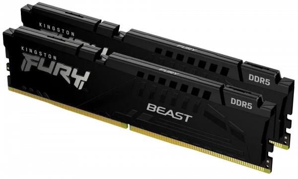 Память оперативная / Kingston KF560C36BBE2K2-64 / Память оперативная/ Kingston 64GB 6000MT/s DDR5 CL36 DIMM (Kit of 2) FURY Beast Black