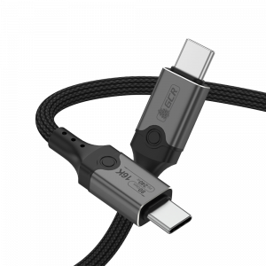 Кабель / GreenConnect GCR-57148 / GCR PRO Кабель USB 5.0 Type-C 1.5m, 80Gbps 240W 16K VIDEO, M/M, текстиль, черный, GCR-57148