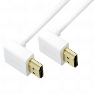 Кабель / GreenConnect GCR-57458 / GCR Кабель SLIM 2.0m HDMI 2.0, М верхний угол / М верхний угол, белый, HDR 444, Ultra HD, 4K 60 fps 60Hz, 3D, AUDIO, 18.0 Гбит/с, GCR-57458